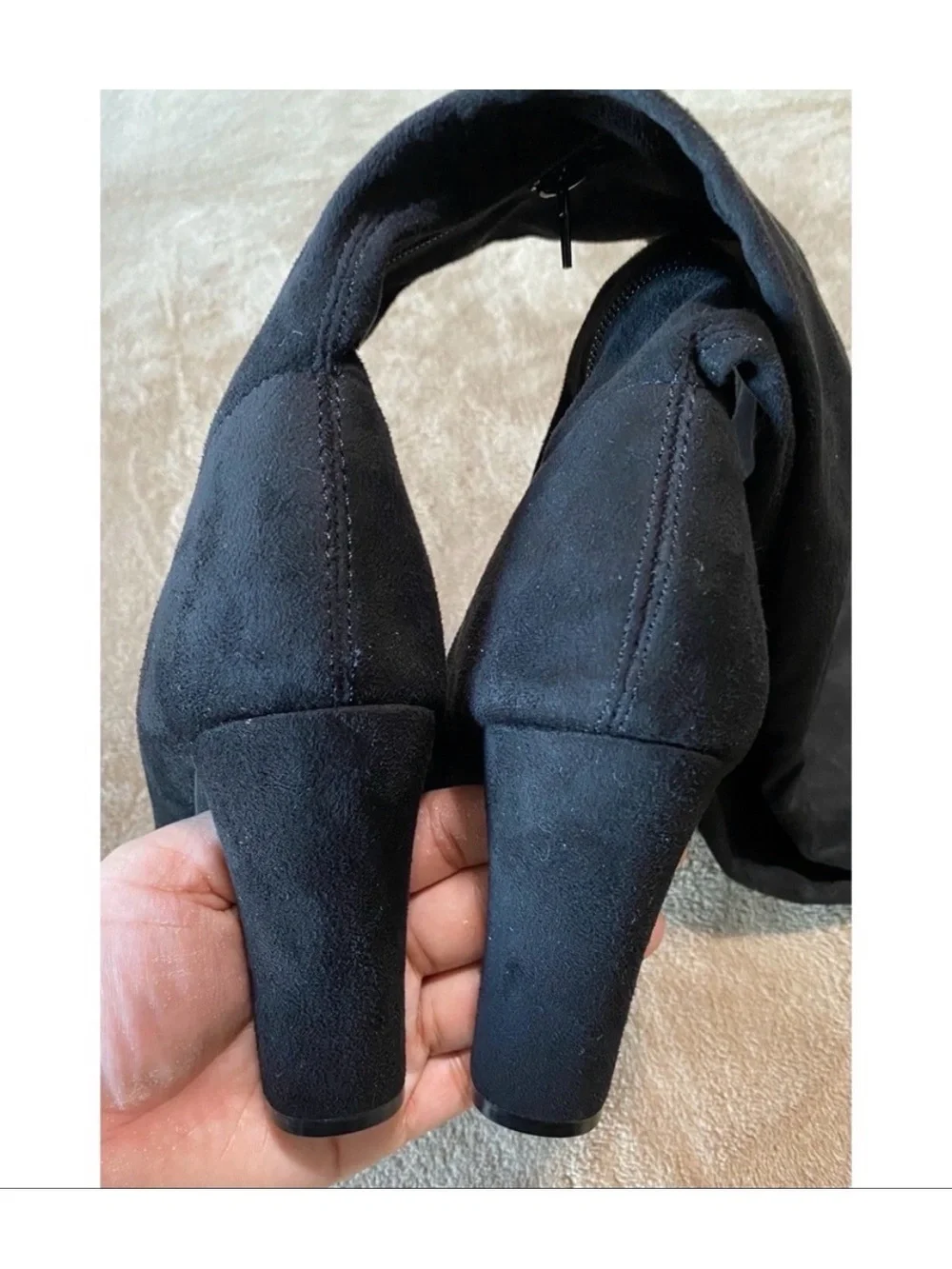 Wild Diva Black Over-the-Knee Suede Heeled Boots - Women, Size 7 (NWOT)